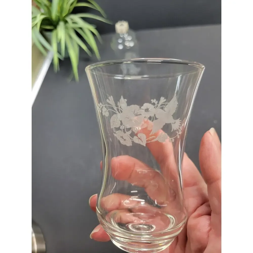 2 Vintage Homco Hummingbird Pegged Votive Cups Glass Candle Holder Set Sconce